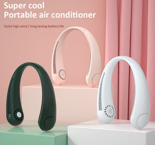 Portable Bladeless Neck Fan 360° Cooling – USB Rechargeable Hands-Free Mini Fan (Summer Essential Pakistan)