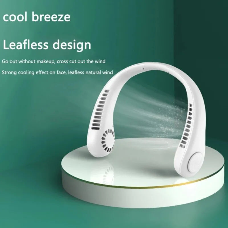 Portable Bladeless Neck Fan 360° Cooling – USB Rechargeable Hands-Free Mini Fan (Summer Essential Pakistan)