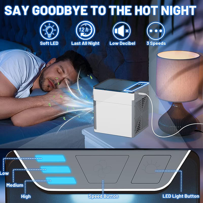 Mini USB Air Cooler Fan with Humidifier – Portable Cooling Air Conditioner