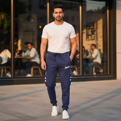 Super Dry Men’s Panel Trousers – Premium French Terry Slim Fit Joggers for Gym & Casual Wear