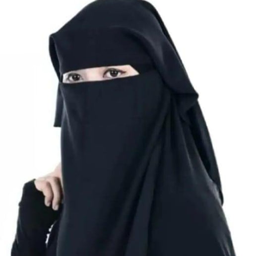 Triple Layer Niqab for Women – Full Coverage Breathable Face Veil Adjustable Tie Back Modest Wear