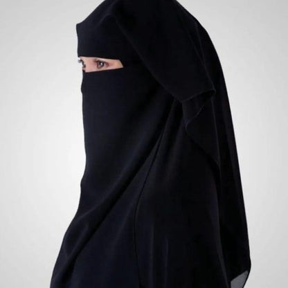 Triple Layer Niqab for Women – Full Coverage Breathable Face Veil Adjustable Tie Back Modest Wear