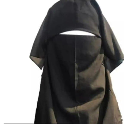 Triple Layer Niqab for Women – Full Coverage Breathable Face Veil Adjustable Tie Back Modest Wear