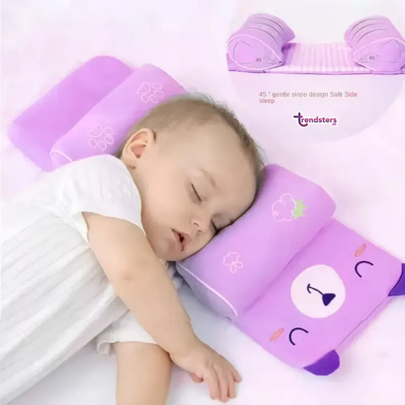 Adjustable Baby Sleeping Support Pillow – Anti Roll Cushion Infant Sleep Positioner with Neck Protection Random Colour