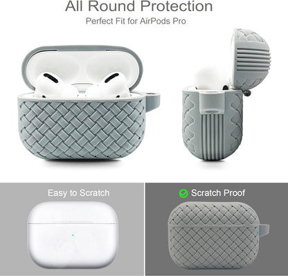 Silicone Breathable Braided AirPods Case Cover – Soft TPU Protective Charging Case Shockproof