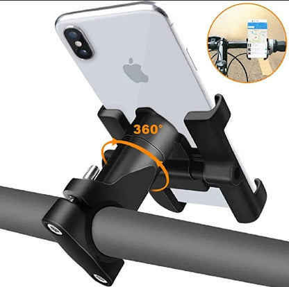 Aluminum Alloy Bike & Motorcycle Handlebar Phone Holder – Universal Anti-Slip Mobile Stand Mount Bracket