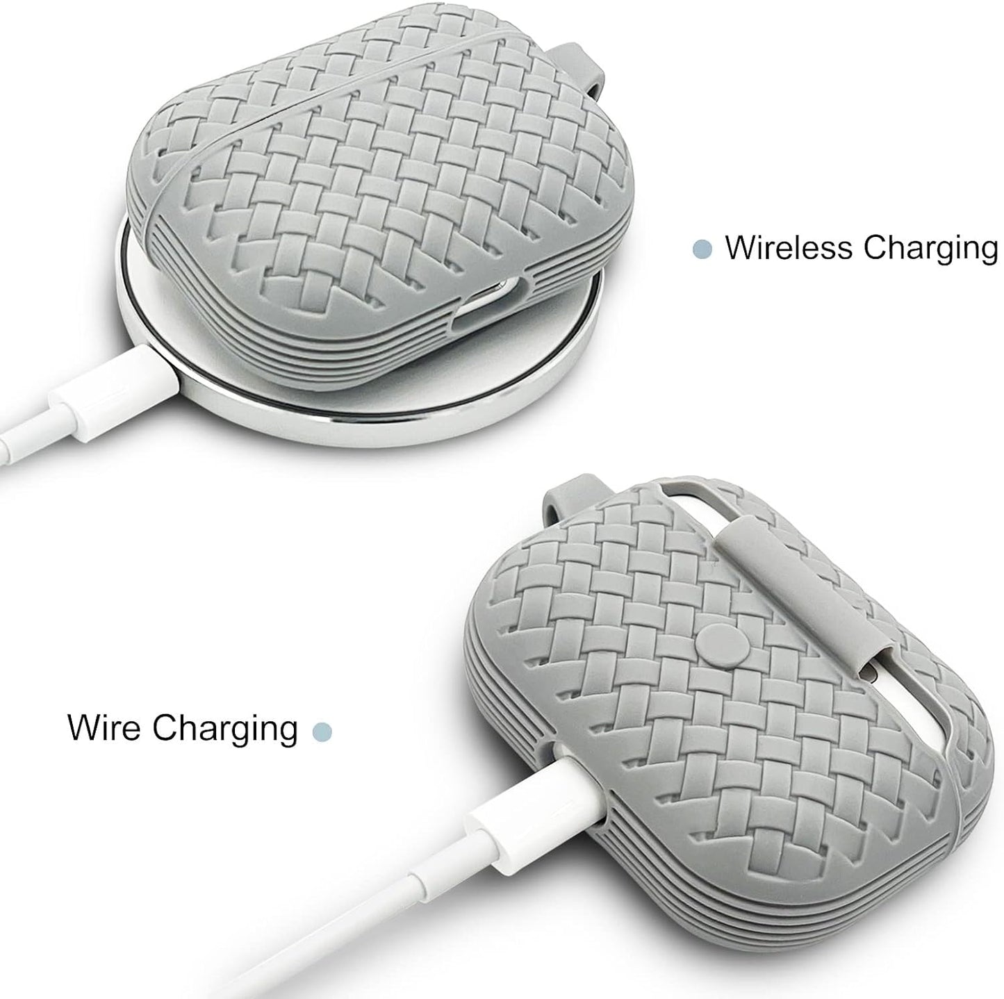 Silicone Breathable Braided AirPods Case Cover – Soft TPU Protective Charging Case Shockproof