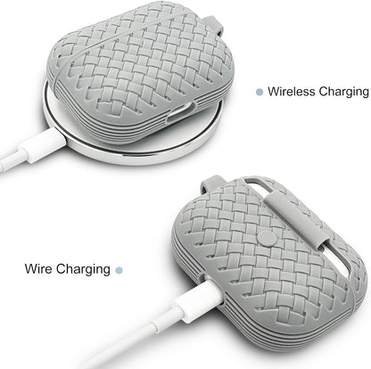Silicone Breathable Braided AirPods Case Cover – Soft TPU Protective Charging Case Shockproof