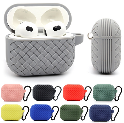 Silicone Breathable Braided AirPods Case Cover – Soft TPU Protective Charging Case Shockproof
