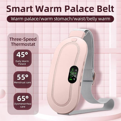 Portable Menstrual Heating Pad Belt for Women – Electric Period Pain Relief Massager with 3 Heat Levels & 4 Massage Modes