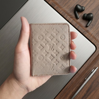 Premium Stylish LV Wallet for Men – Elegant Designer Leather Slim Wallet with Card Holder Beige