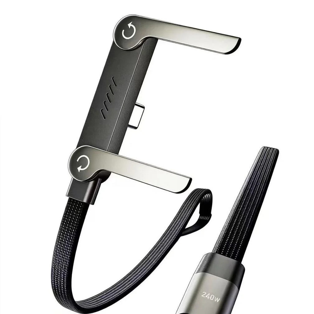 240W Type-C to Type-C Fast Charging Cable with Adjustable Stand 1.5M PD 3.1 Gaming Cable