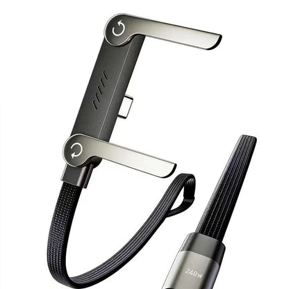 240W Type-C to Type-C Fast Charging Cable with Adjustable Stand 1.5M PD 3.1 Gaming Cable