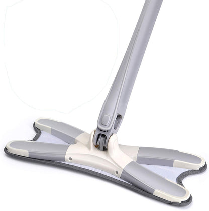 Rotating X Mop Flat Microfiber Floor Mop – 360° Squeeze System Hands-Free Cleaning Replaceable Heads
