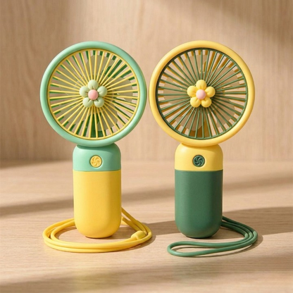 Mini Rechargeable Hand Fan 3 Speed with Stand for Kids