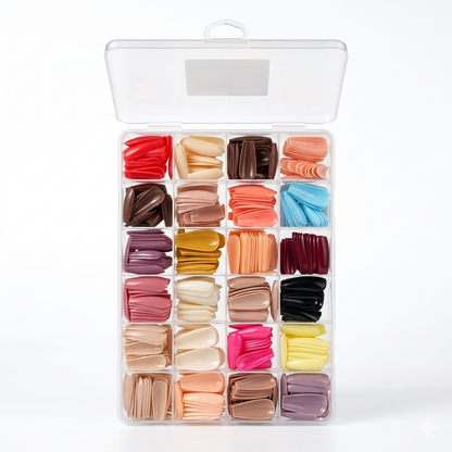 576 Pcs Acrylic Fake Nails Set – 24 Designs Salon Style Press On Nails Customizable Kit