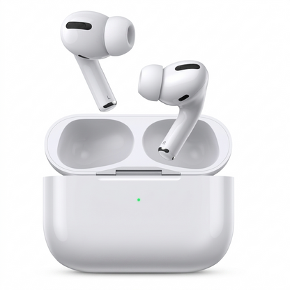 White AirPods Bluetooth 5.3 Noise Cancelling with Charging Case – Smart Touch Earbuds