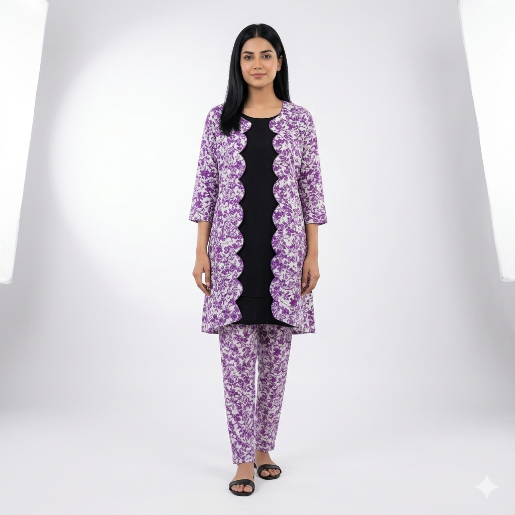 Printed Cotton Lawn Eid Set for Women – 2 Piece Shirt Trouser Standard Size