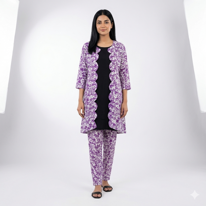 Printed Cotton Lawn Eid Set for Women – 2 Piece Shirt Trouser Standard Size