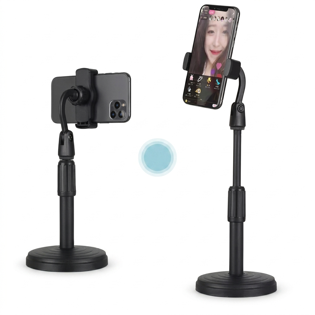 Portable Adjustable Tripod Stand for Mobile | 360° Phone Holder for Vlogging & Live Streaming
