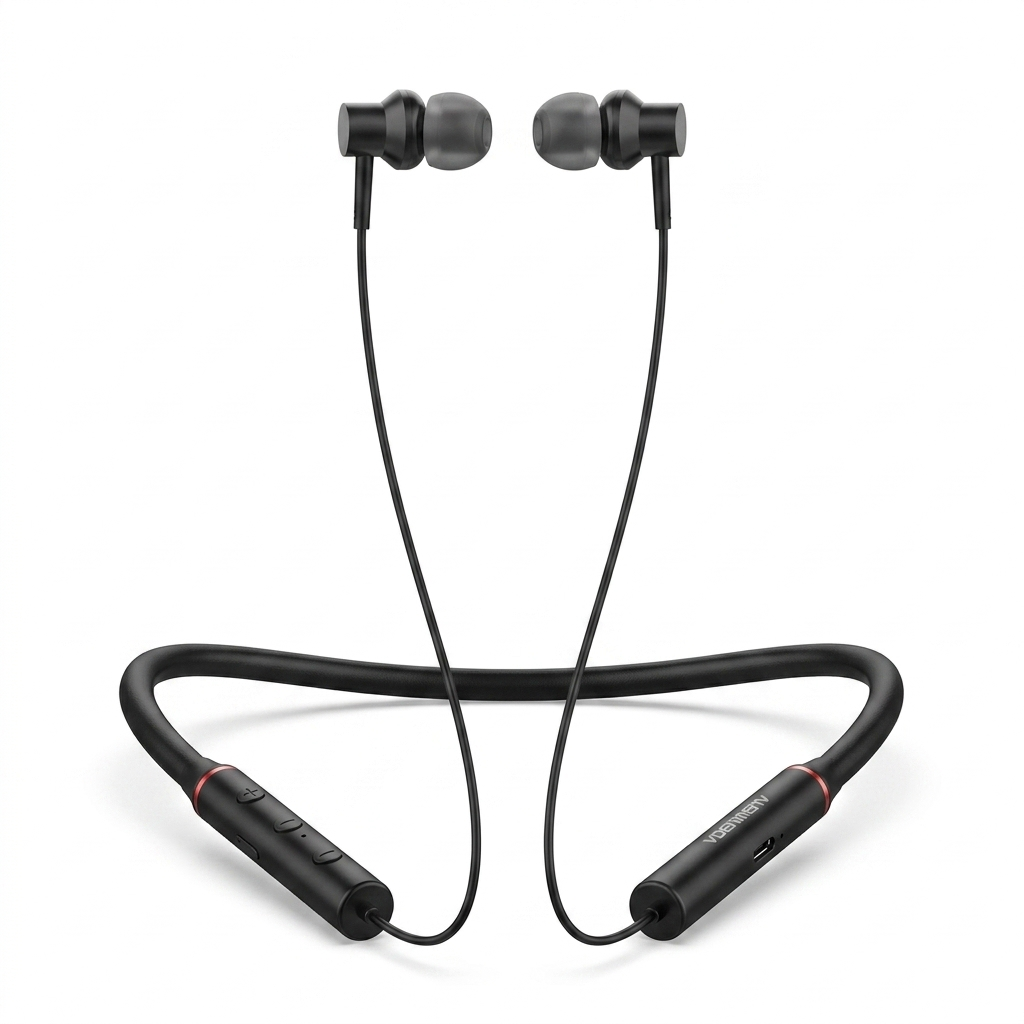 Wireless Neckband Super Bass Fast Charge – Bluetooth Sports Neckband Earphones Black