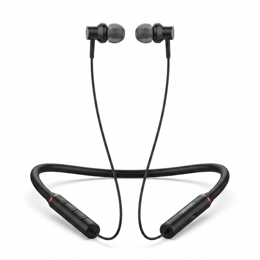 Wireless Neckband Super Bass Fast Charge – Bluetooth Sports Neckband Earphones Black
