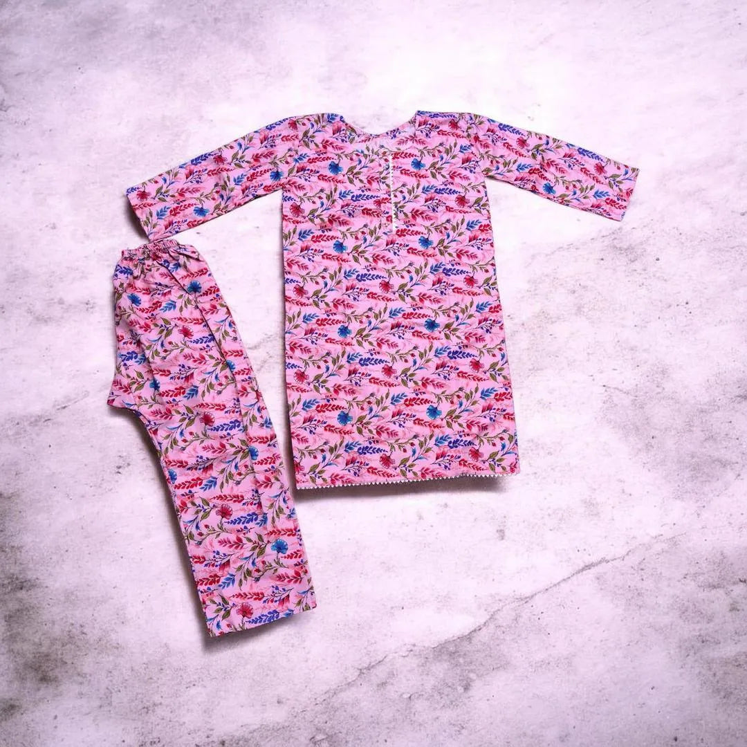Cotton Lawn Floral 2-Piece Set Medium Size – Women Printed Shirt Trouser Dress