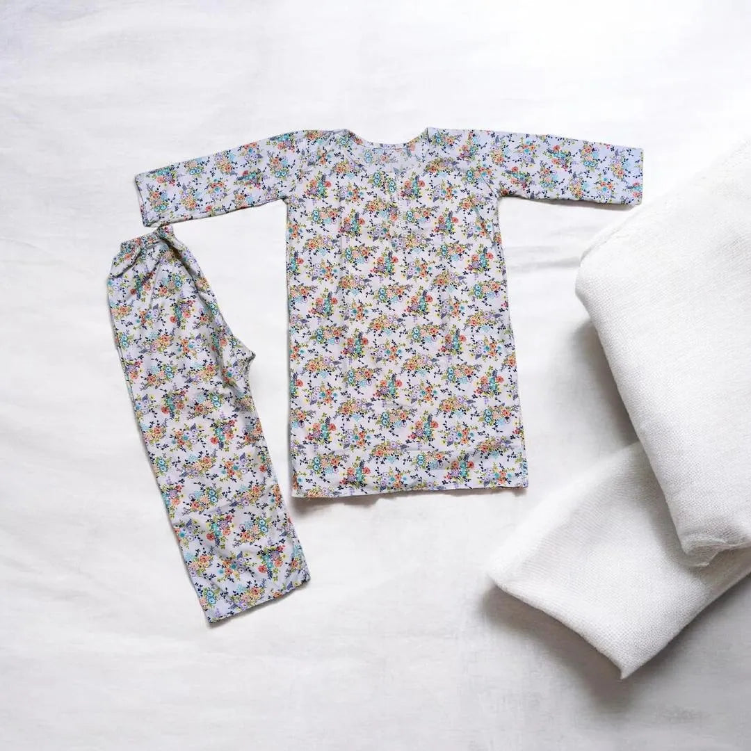 Women Floral Cotton Lawn 2-Piece Summer Set Medium – Printed Shirt Trouser Ladies Dress