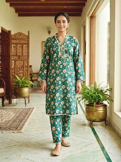 Multicolor Printed Cotton Lawn 2Pcs Set for Women Large – Shirt Trouser Summer Dress