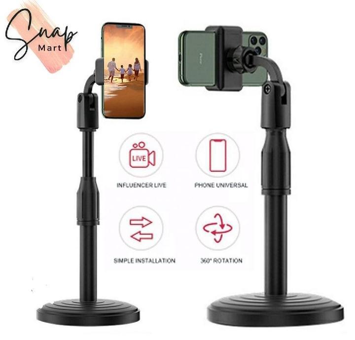 Portable Adjustable Tripod Stand for Mobile | 360° Phone Holder for Vlogging & Live Streaming