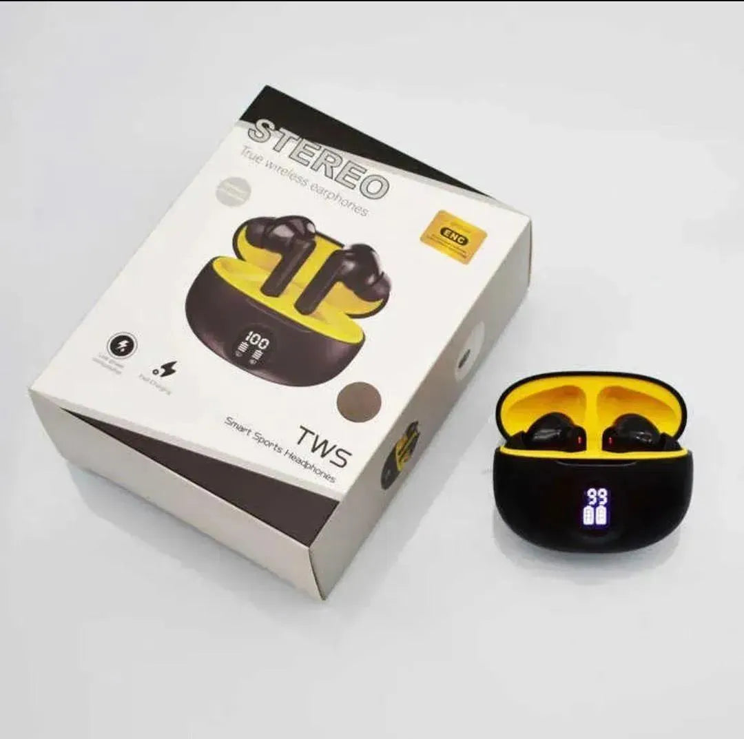 Wireless Earbuds Bluetooth 5.3 with Charging Case – Touch Control ANC Long Battery Black