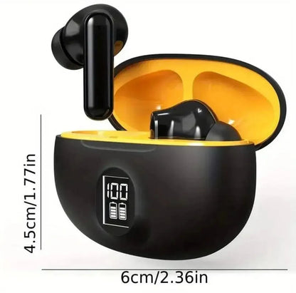 Wireless Earbuds Bluetooth 5.3 with Charging Case – Touch Control ANC Long Battery Black
