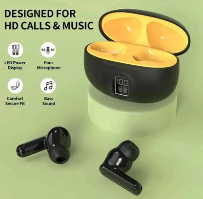 Wireless Earbuds Bluetooth 5.3 with Charging Case – Touch Control ANC Long Battery Black