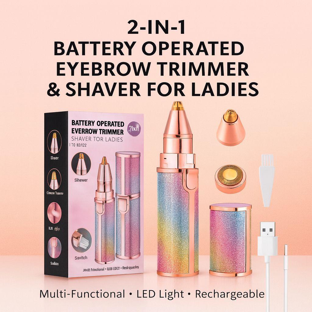 Flawless 2-in-1 Pen Hair Remover & Eyebrow Trimmer – Rechargeable Facial Hair Remover for Women Pakistan