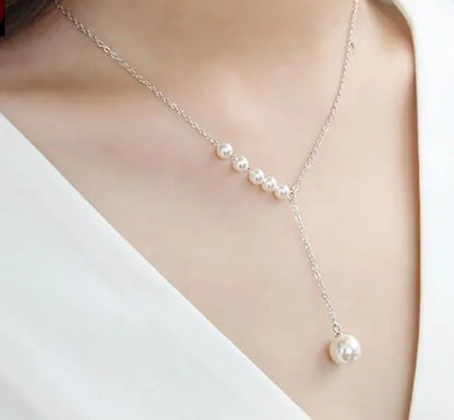 Beautiful Pearl Y Necklace Alloy Multicolor | Elegant Women Fashion Jewelry for Weddings & Daily Wear