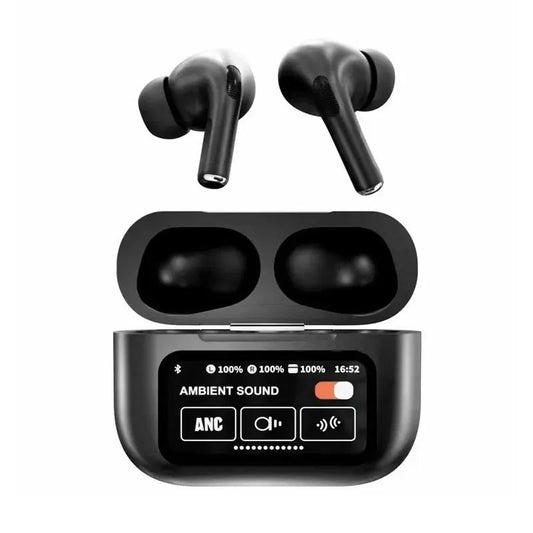 White AirPods Bluetooth 5.3 Noise Cancelling with Charging Case | Smart Touch Wireless Earbuds for Music & Calls