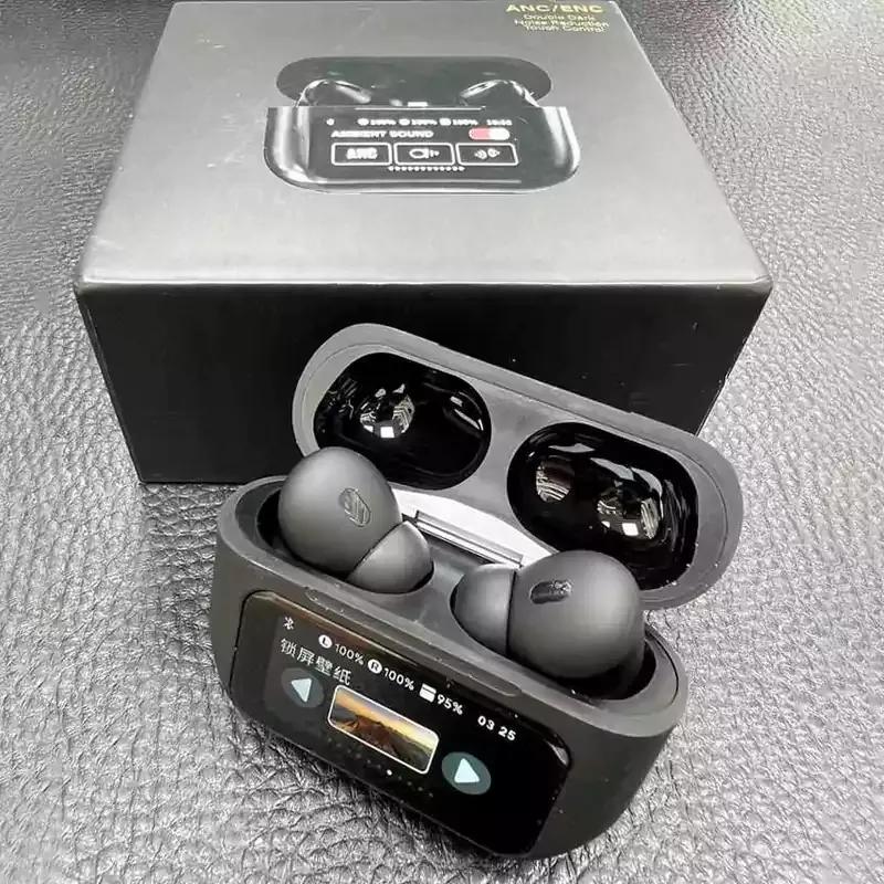 White AirPods Bluetooth 5.3 Noise Cancelling with Charging Case | Smart Touch Wireless Earbuds for Music & Calls