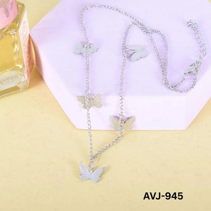 Women Multi Butterfly Necklace Gold & Silver Alloy | Korean Style Elegant Daily Wear Fashion Jewelry