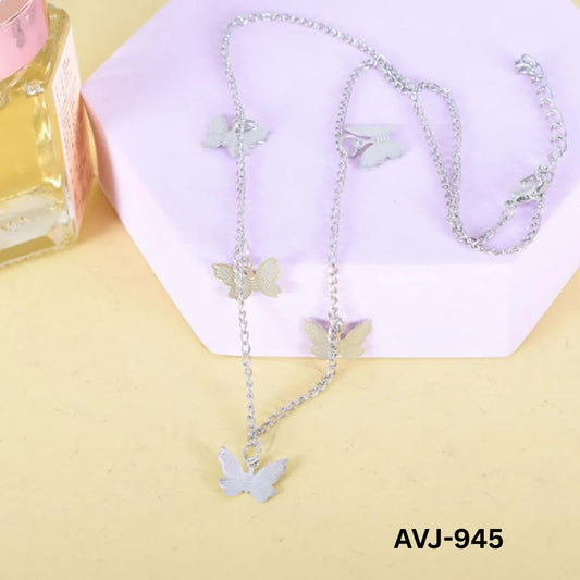 Women Multi Butterfly Necklace Gold & Silver Alloy | Korean Style Elegant Daily Wear Fashion Jewelry