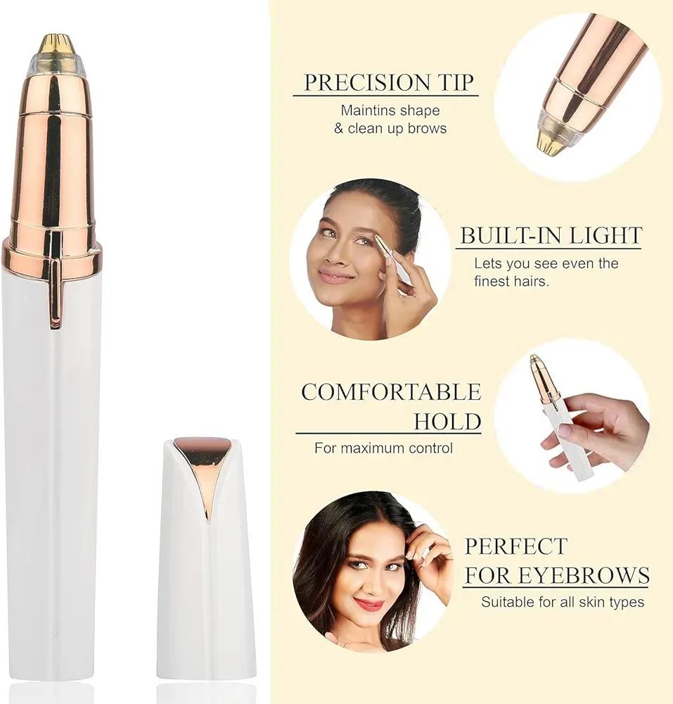 Flawless 2-in-1 Pen Hair Remover & Eyebrow Trimmer – Rechargeable Facial Hair Remover for Women Pakistan