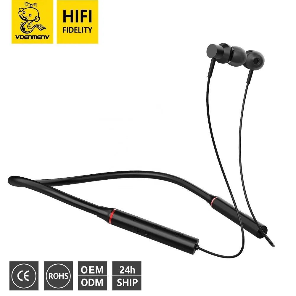 Wireless Neckband Super Bass Fast Charge – Bluetooth Sports Neckband Earphones Black
