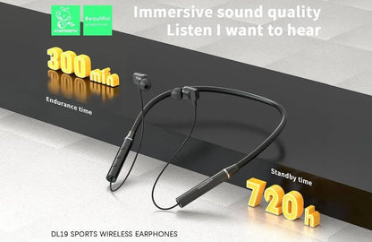 Wireless Neckband Super Bass Fast Charge – Bluetooth Sports Neckband Earphones Black