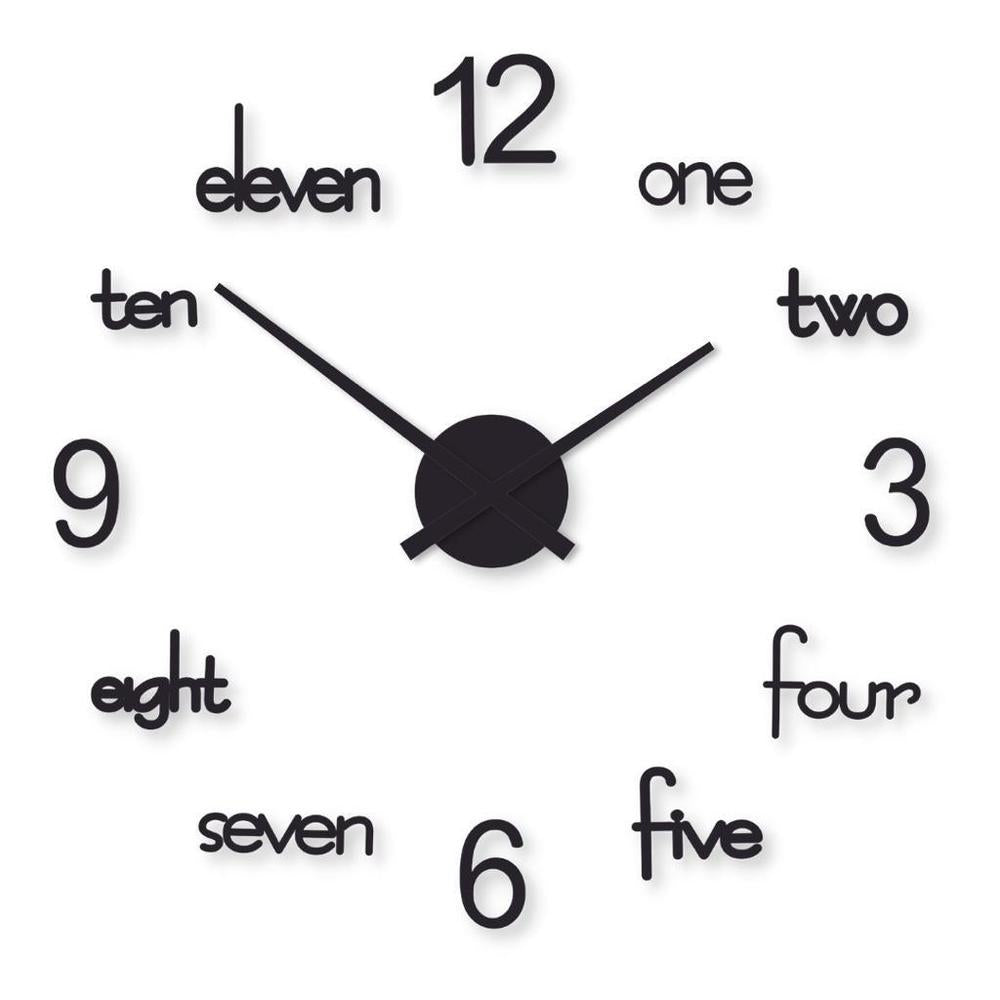 Modern Minimalist Wall Clock 24x24 Black | Stylish Laser Cut Home & Office Wall Decor Clock