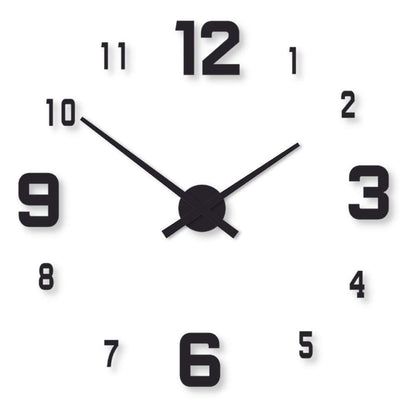 Modern Black Wall Clock 24x24 | Stylish Minimalist Laser Cut Clock for Living Room & Office Decor