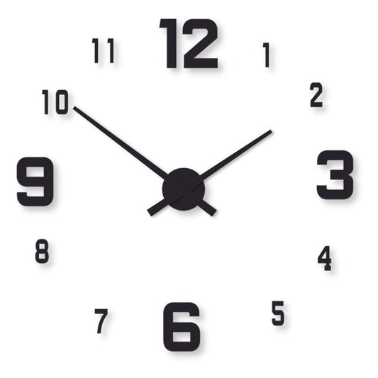 Modern Black Wall Clock 24x24 | Stylish Minimalist Laser Cut Clock for Living Room & Office Decor