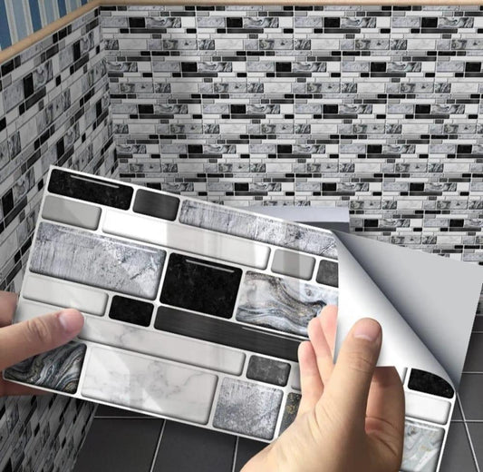 96Pcs Marble Wall Sticker Set Peel & Stick Tiles