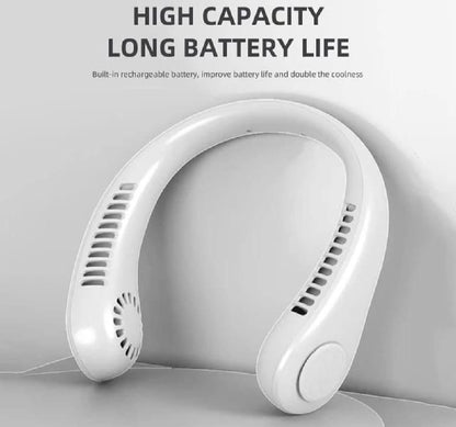 Portable Bladeless Neck Fan 360° Cooling – USB Rechargeable Hands-Free Mini Fan (Summer Essential Pakistan)