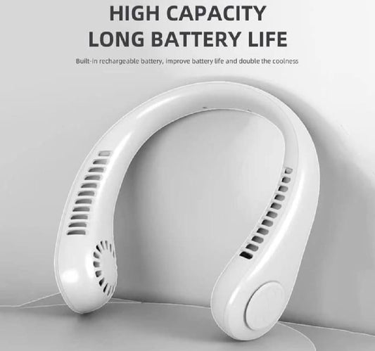 Portable Bladeless Neck Fan 360° Cooling – USB Rechargeable Hands-Free Mini Fan (Summer Essential Pakistan)
