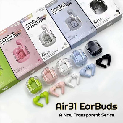 Wireless Neon Earbuds with Charging Case – Air 31 Lightweight Bluetooth Colorful Earphones