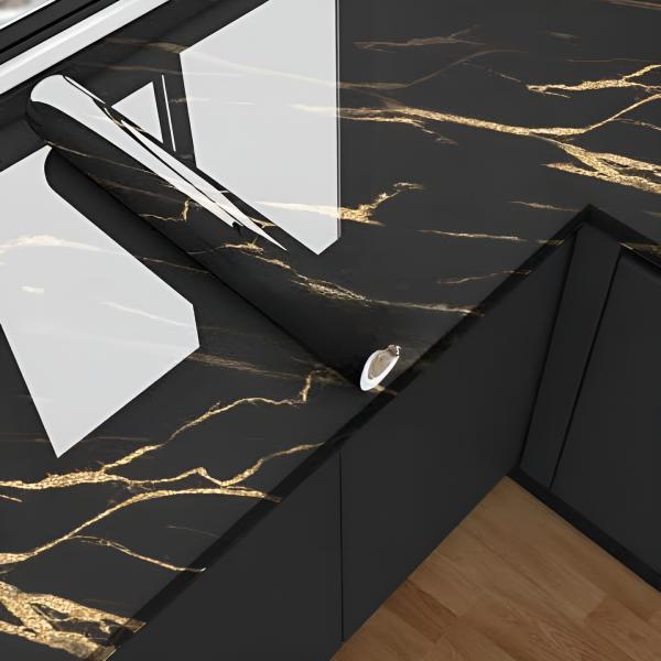 Black Gold Marble Wall Sheet 60x200cm Sticker